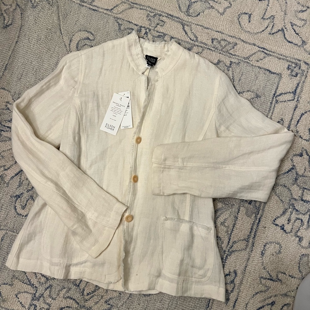 Eileen Fischer Linen button up blazer Medium